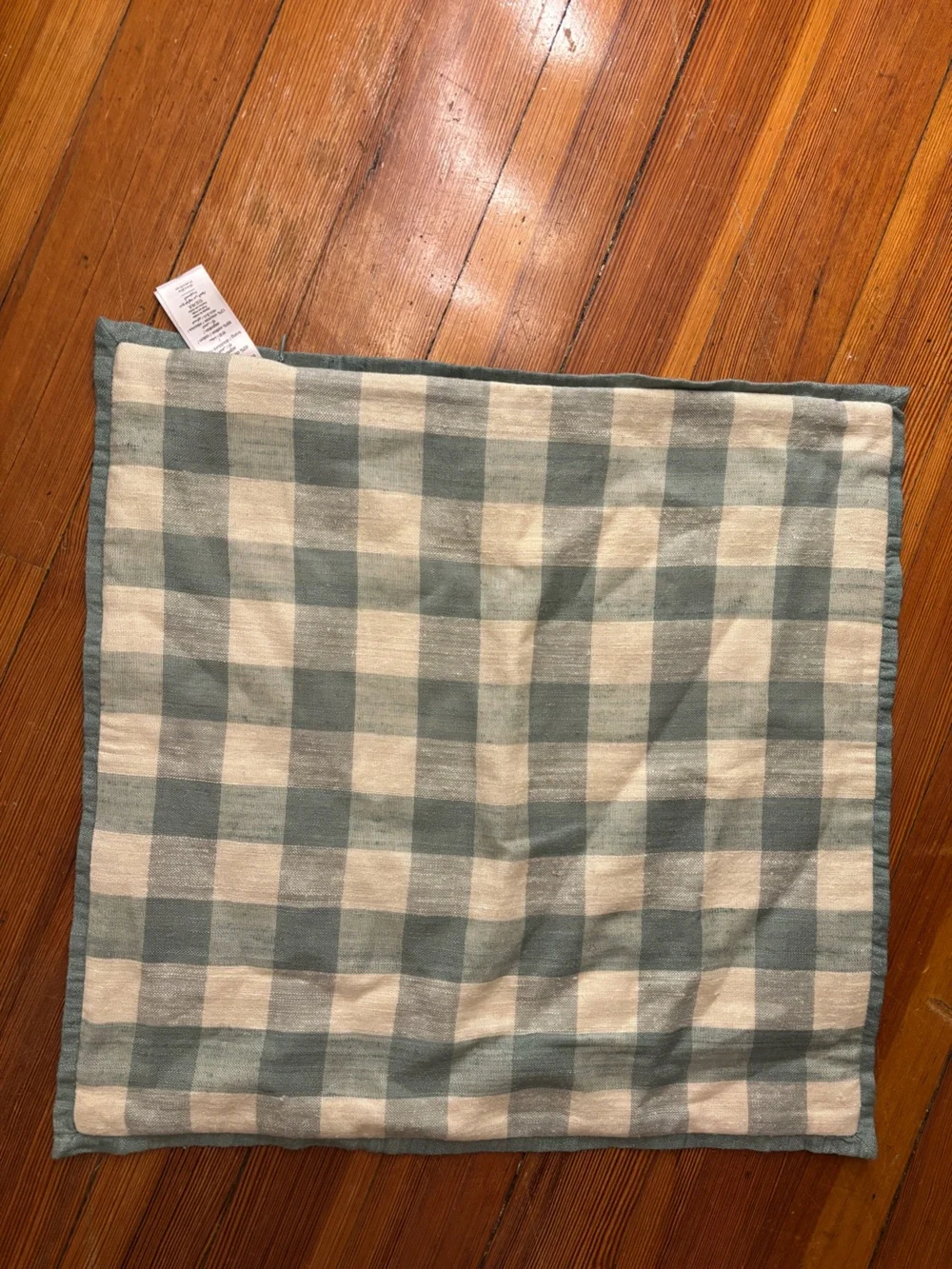 West Elm/Pottery Barn Sage Green Check Pillowcase